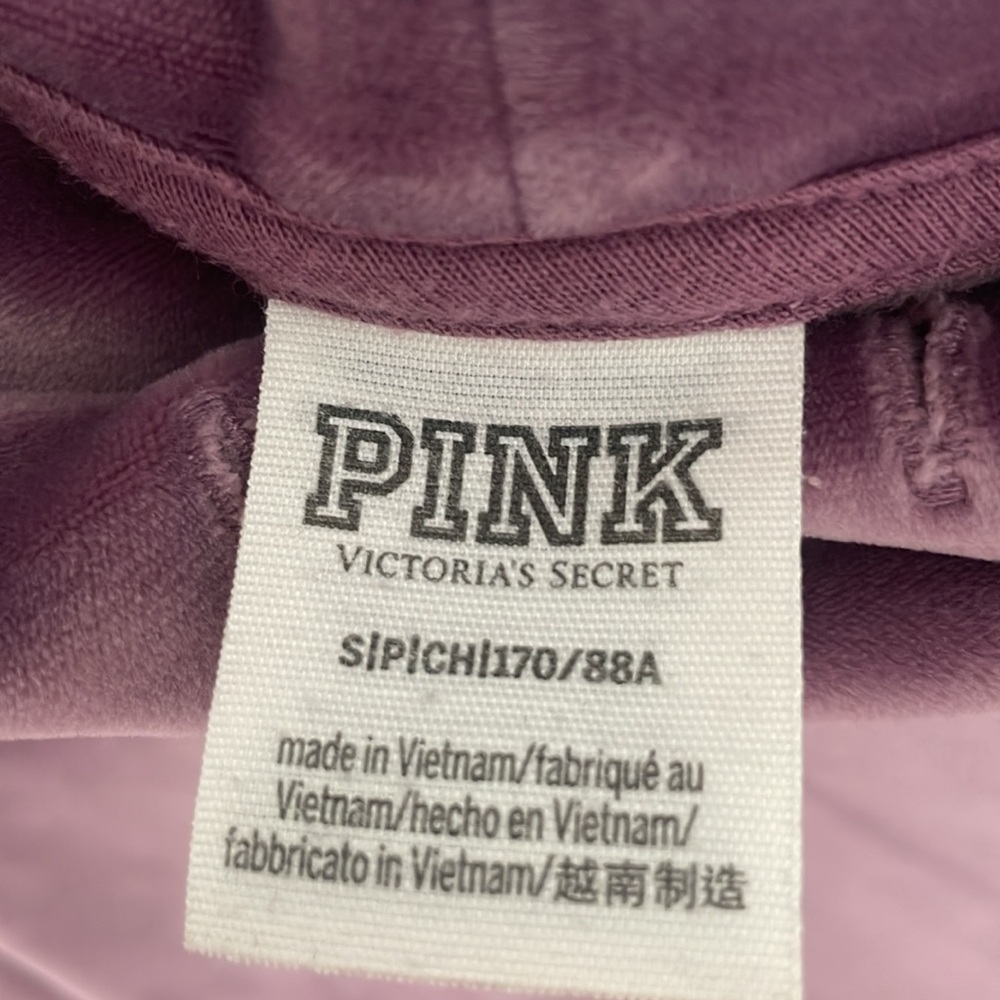 PINK Victoria's Secret Velour Cowl Neck Pullover, Purple - Size S - Picture 5 of 6